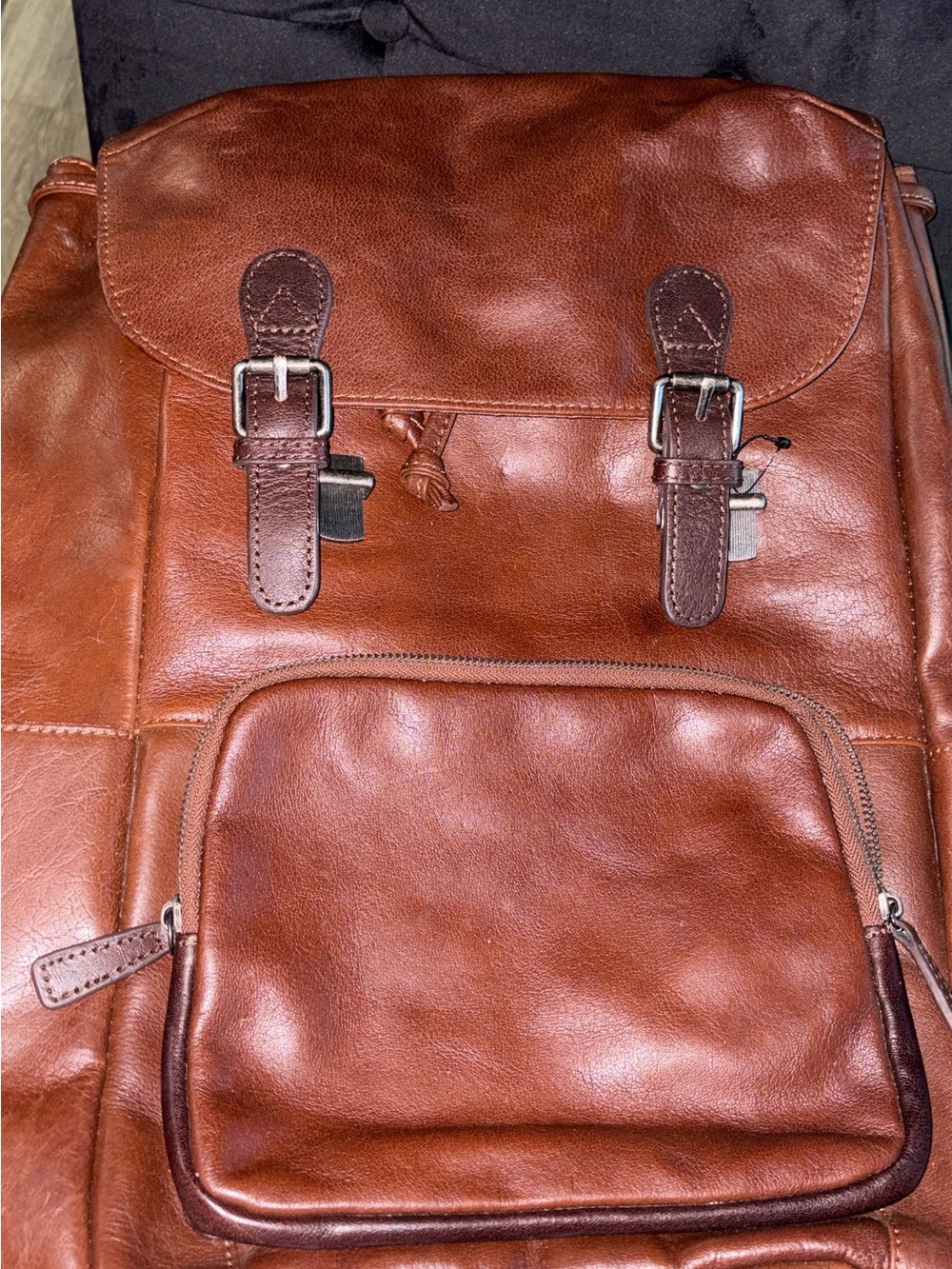 Wilsons Leather Brown Leather Drawstring Backpack - Picture 16 of 16